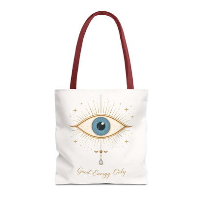 Mystic Eye Tote Bag — 'Good Energy Only' Spiritual Canvas Tote