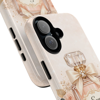 Perfume Bottle Floral Phone Case — 'Eau Parfum' Elegant Pink Protective Case