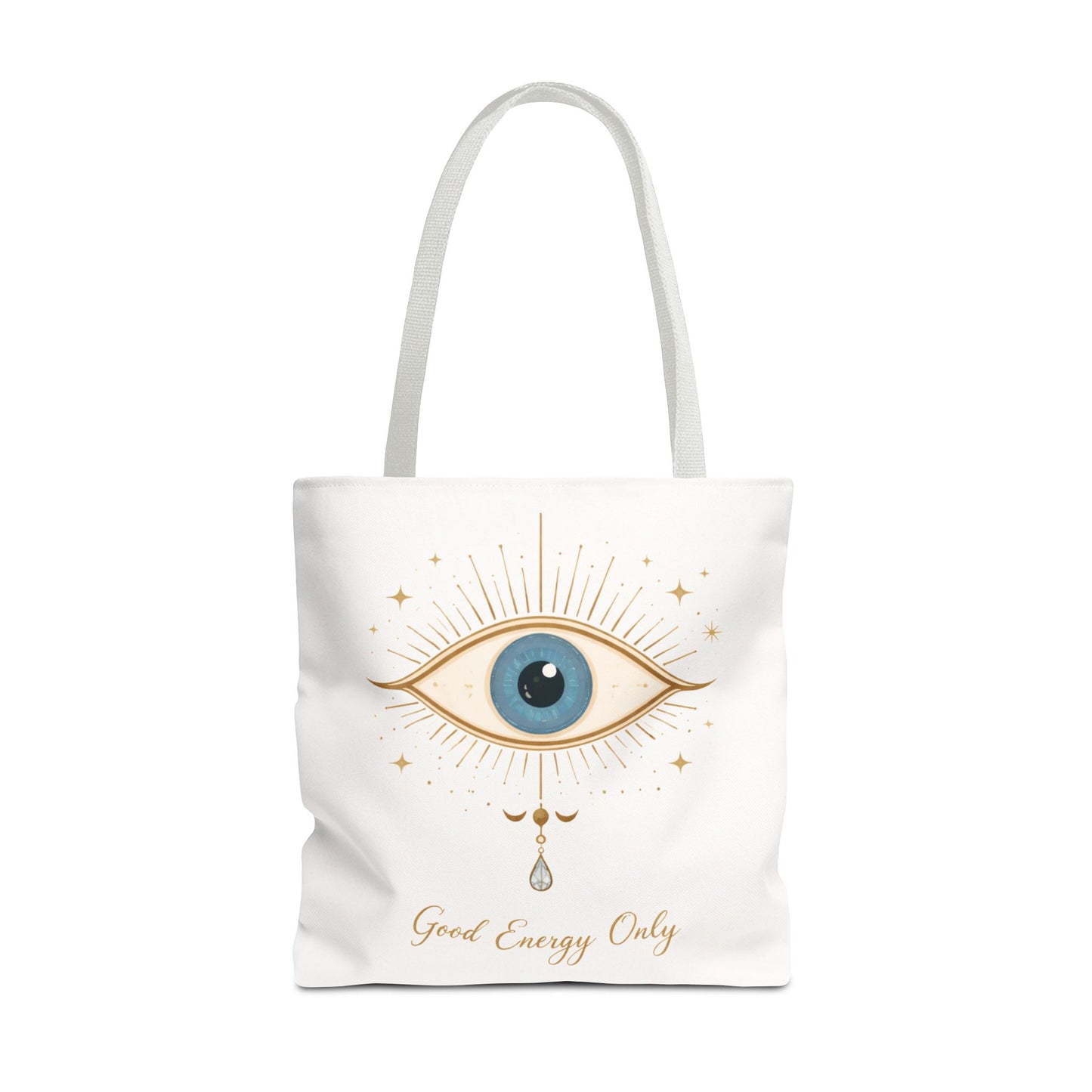 Mystic Eye Tote Bag — 'Good Energy Only' Spiritual Canvas Tote