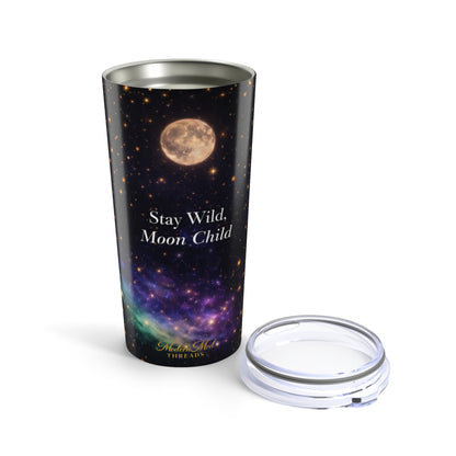 Moon Child 20oz Tumbler — 'Stay Wild, Moon Child' Galaxy Insulated Travel Cup