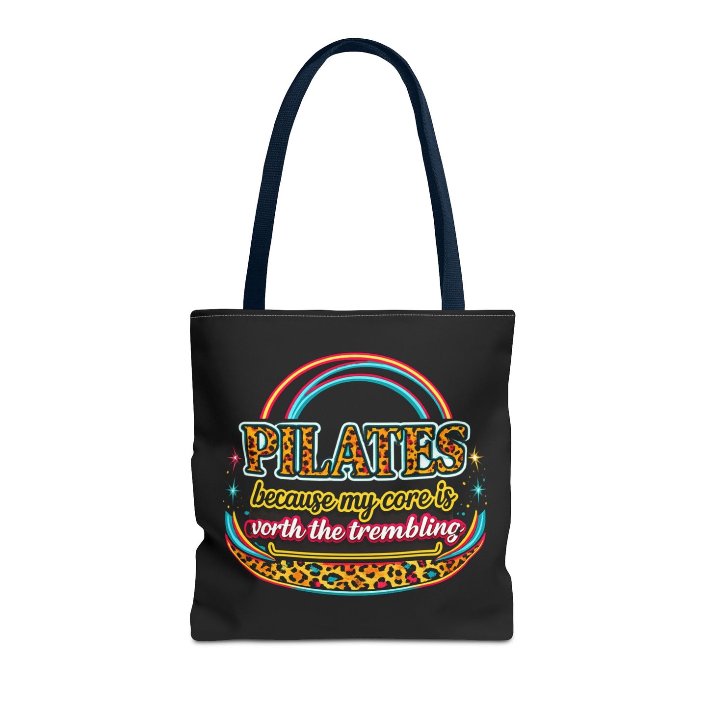 Pilates because my core is worth the trembling" Leopard Retro Design Pilates Tote Bag
