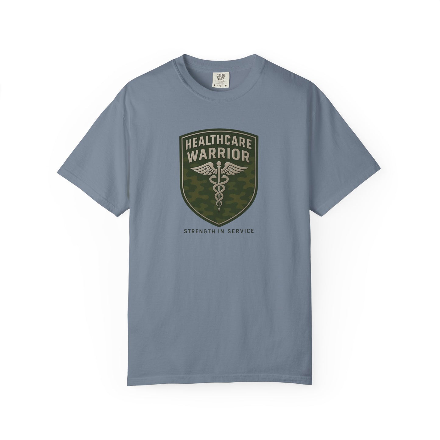 Healthcare Warrior T-Shirt — Caduceus Shield “Strength in Service”
