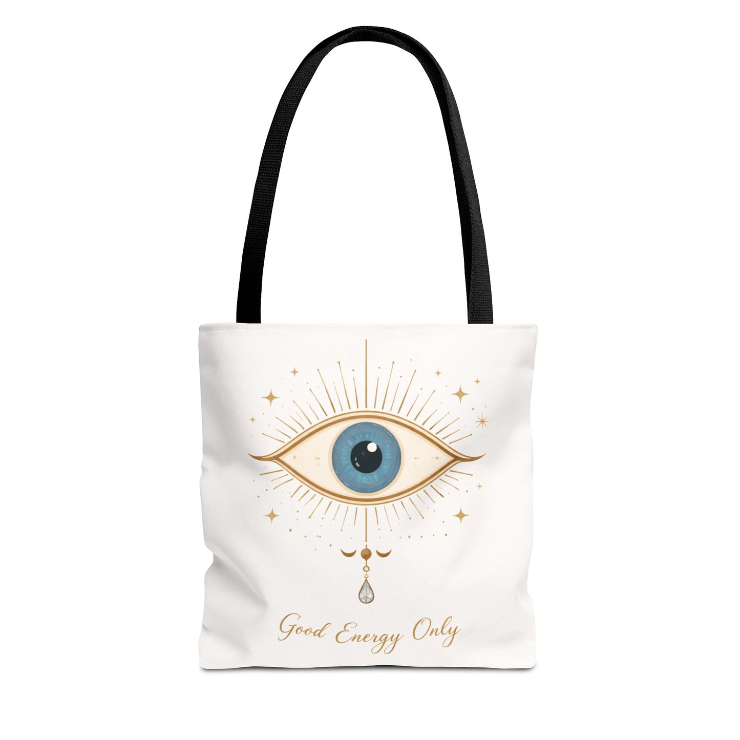 Mystic Eye Tote Bag — 'Good Energy Only' Spiritual Canvas Tote