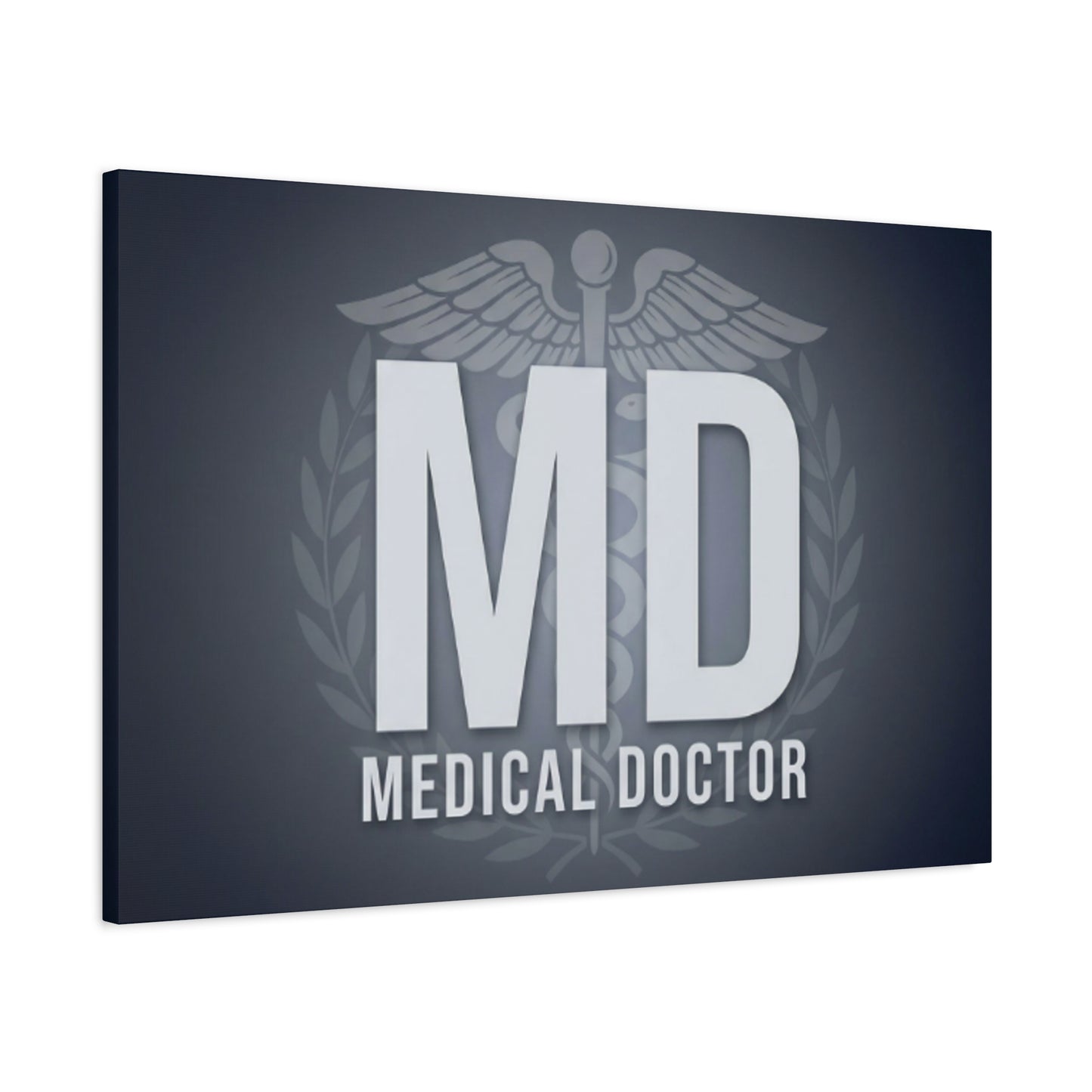 MD Medical Doctor Matte Canvas Wall Art – Caduceus Doctor Office Decor