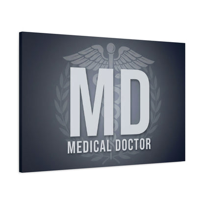 MD Medical Doctor Matte Canvas Wall Art – Caduceus Doctor Office Decor