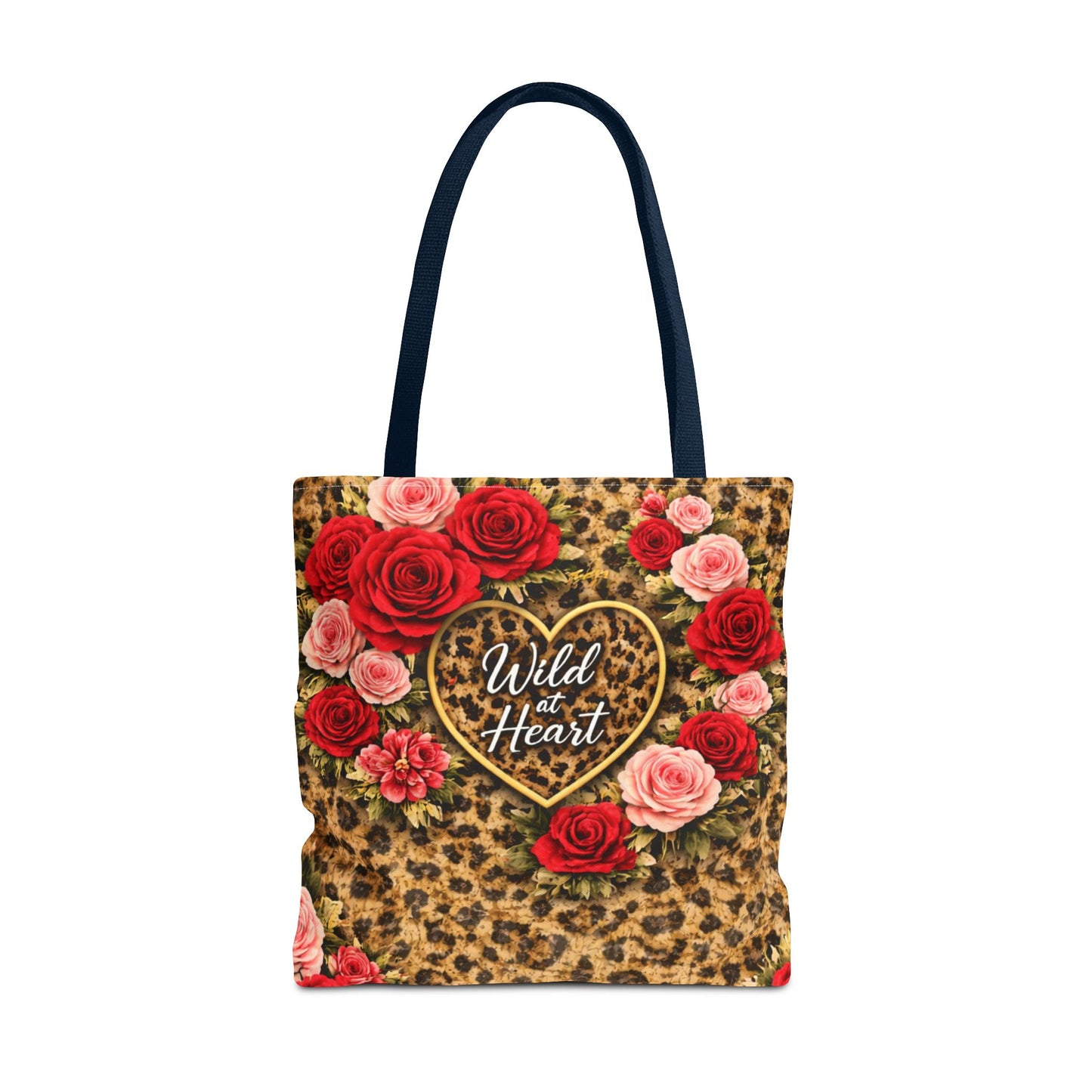 Wild Heart Leopard Rose Tote Bag – Floral Animal Print Shopper