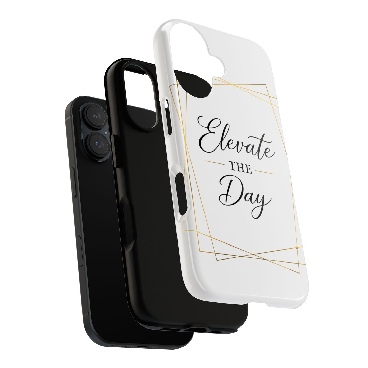 "Elevate the Day" Minimal Gold Geometric Protective Case / Phone Case -