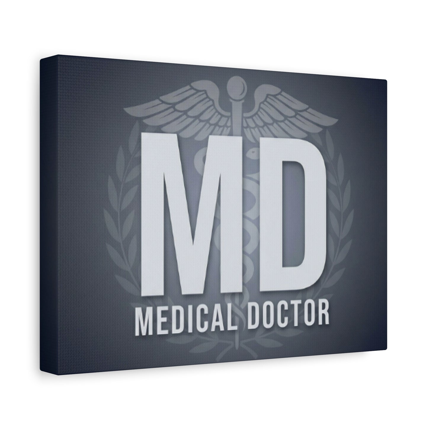 MD Medical Doctor Matte Canvas Wall Art – Caduceus Doctor Office Decor