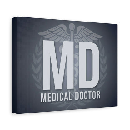 MD Medical Doctor Matte Canvas Wall Art – Caduceus Doctor Office Decor