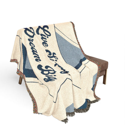 Live Simply, Dream Big Woven Blanket — Inspirational Boho Throw