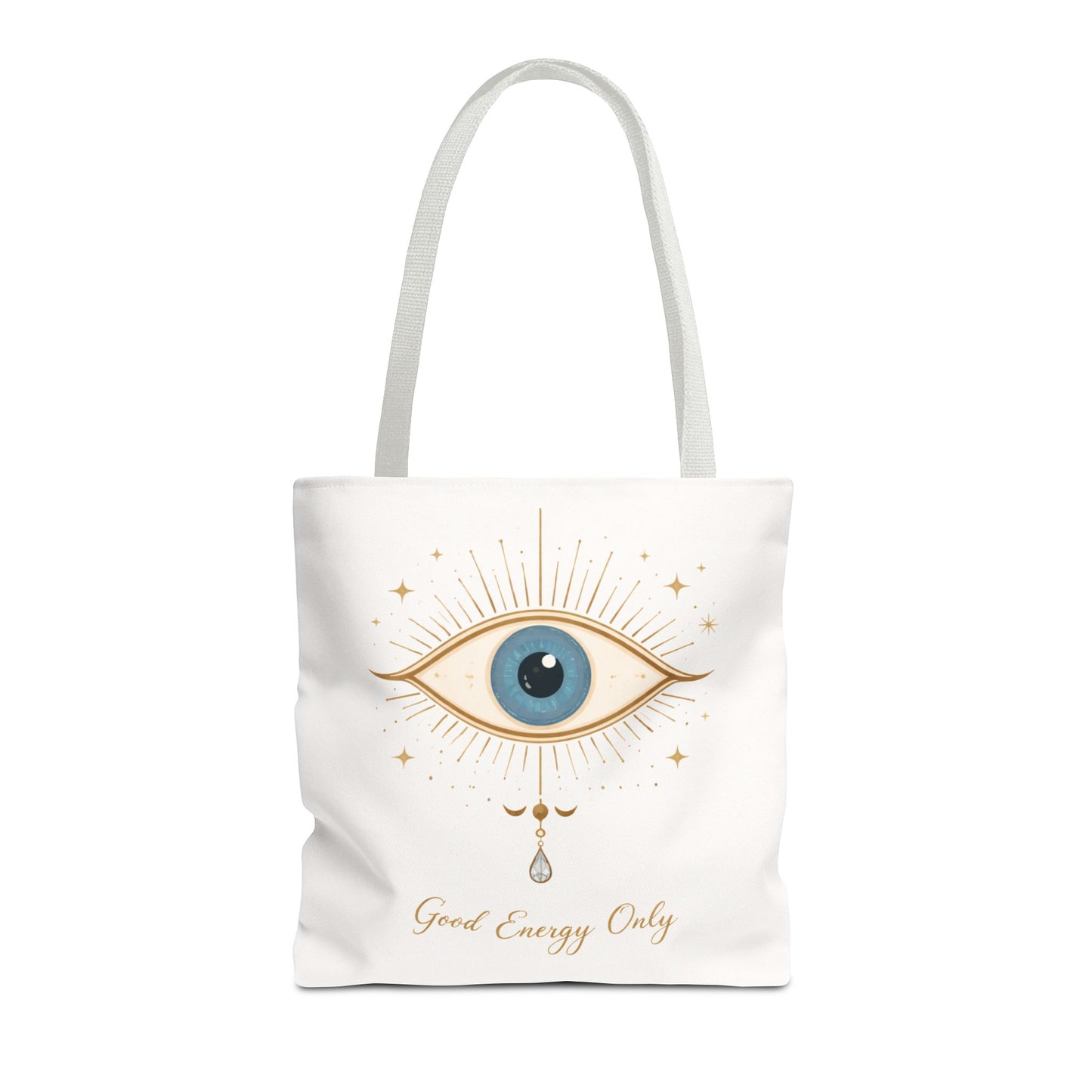 Mystic Eye Tote Bag — 'Good Energy Only' Spiritual Canvas Tote