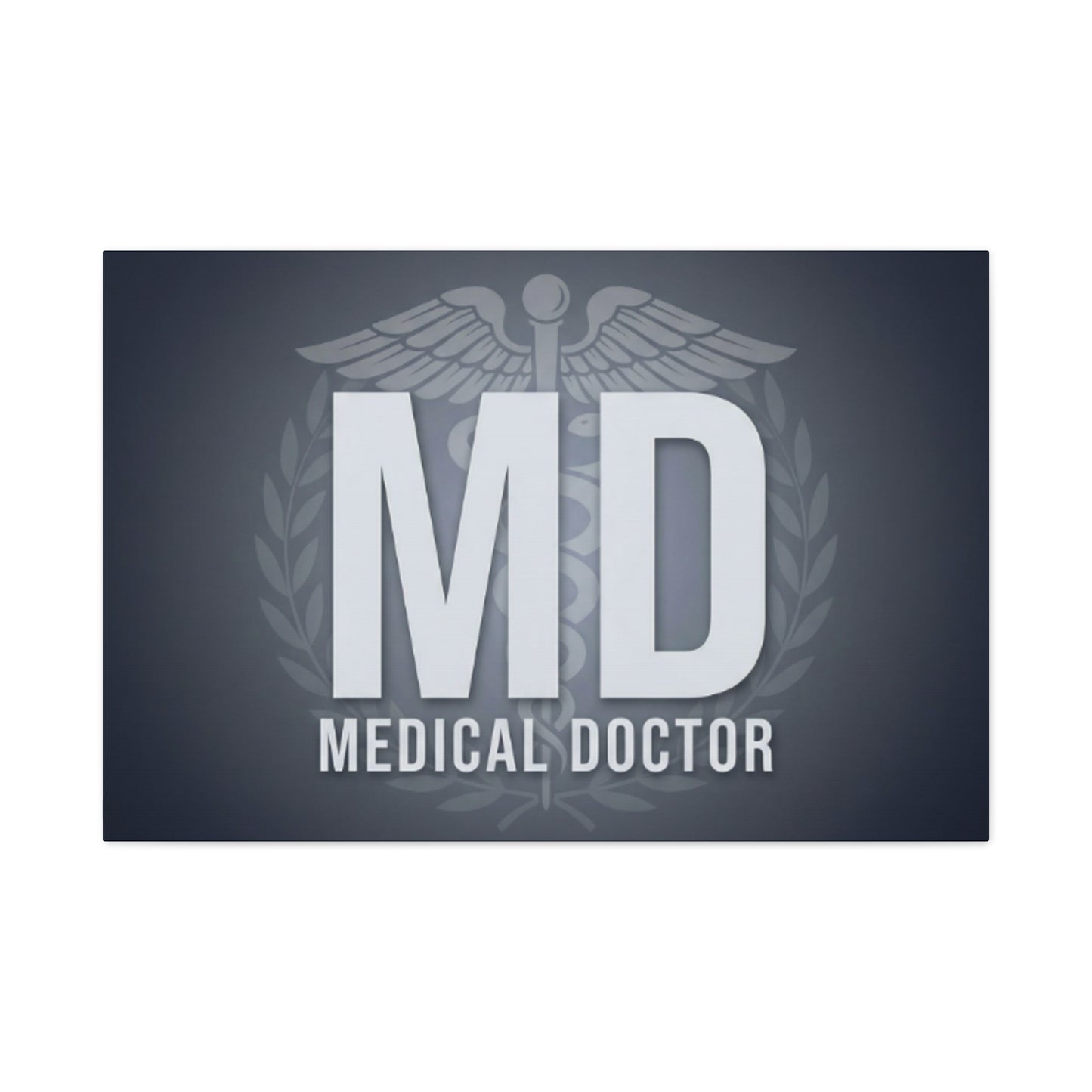 MD Medical Doctor Matte Canvas Wall Art – Caduceus Doctor Office Decor