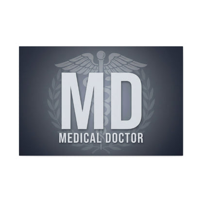 MD Medical Doctor Matte Canvas Wall Art – Caduceus Doctor Office Decor