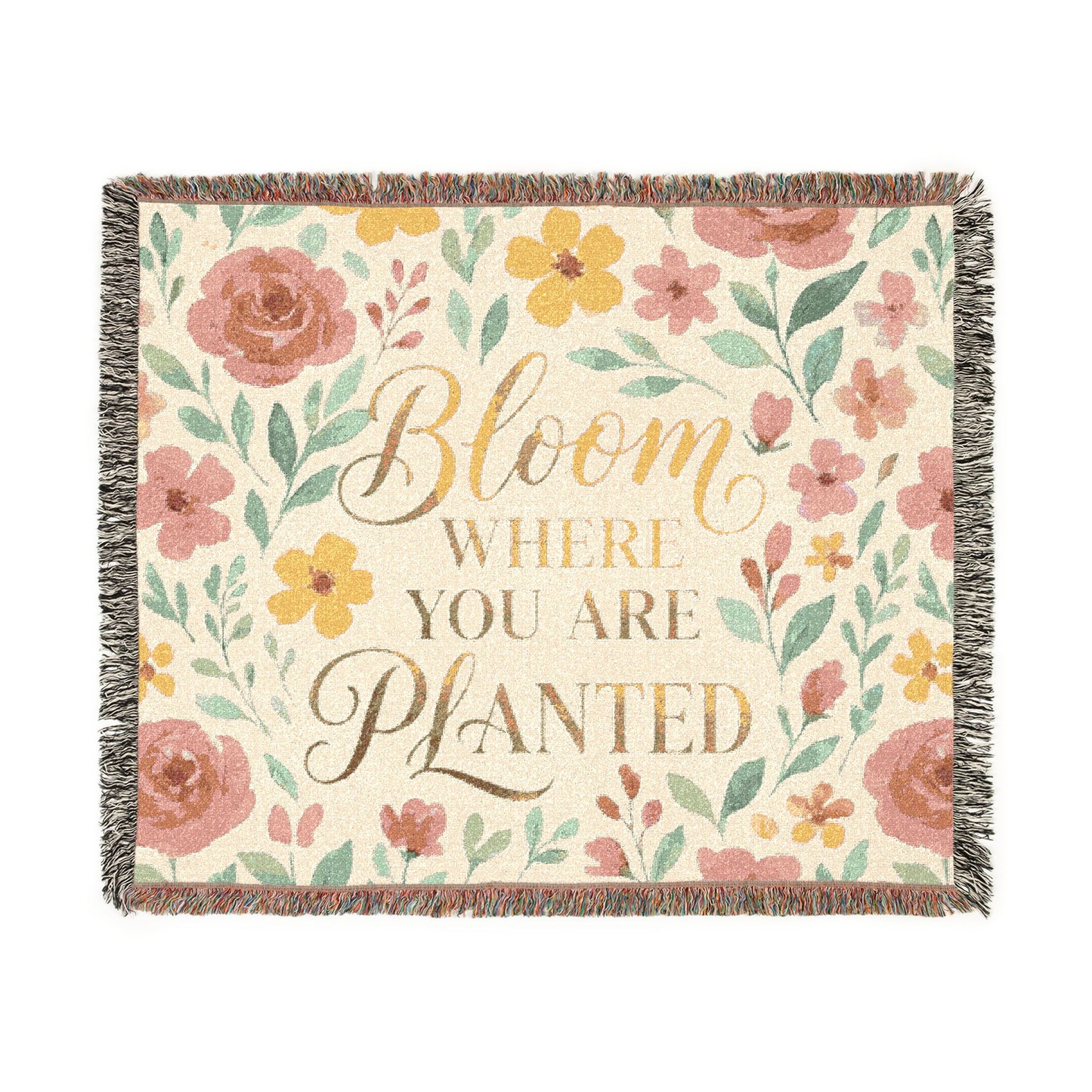 Bloom Where You Are Planted Woven Blanket