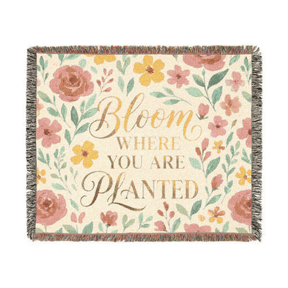 Bloom Where You Are Planted Woven Blanket