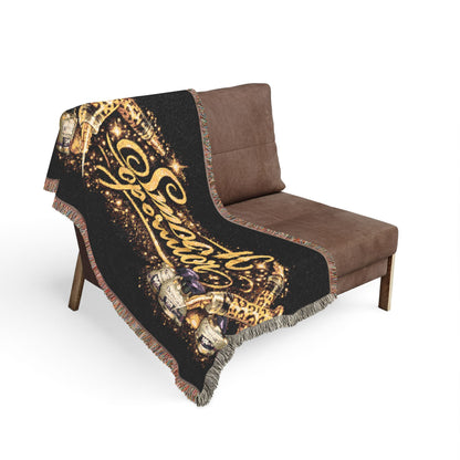 "Smooth Operator" Retro Glam Throw Blanket Woven Blanket