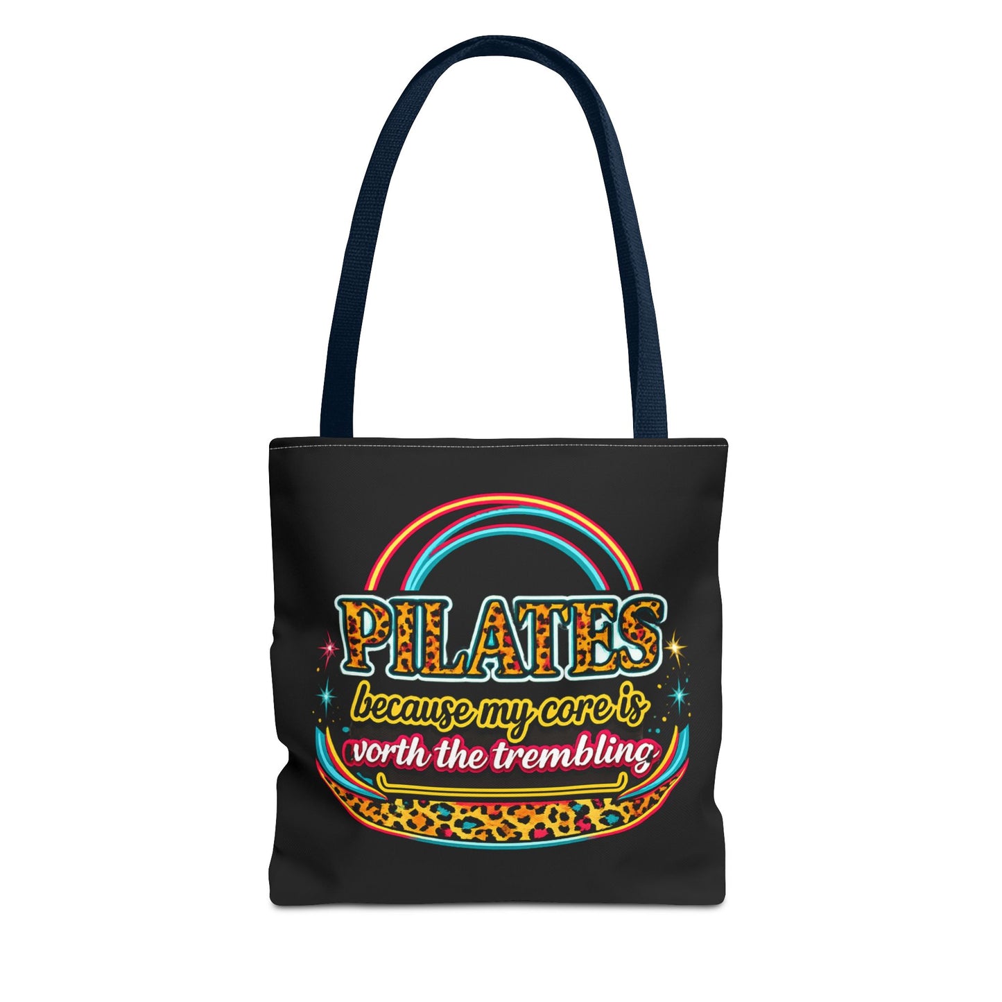 Pilates because my core is worth the trembling" Leopard Retro Design Pilates Tote Bag