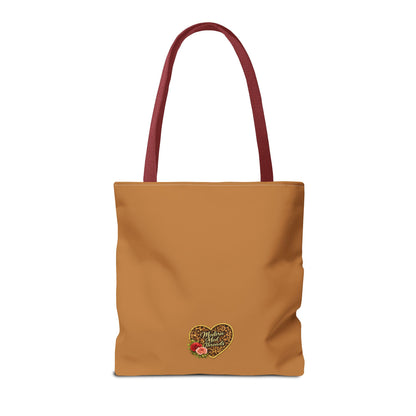Wild Heart Leopard Rose Tote Bag – Floral Animal Print Shopper