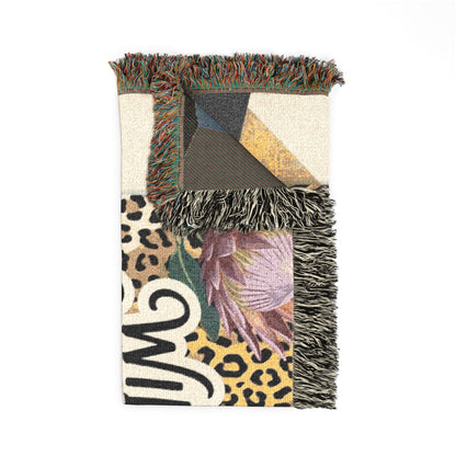 "Wildly Untamed & In Full Bloom" Floral Throw Blanket Woven Blanket —