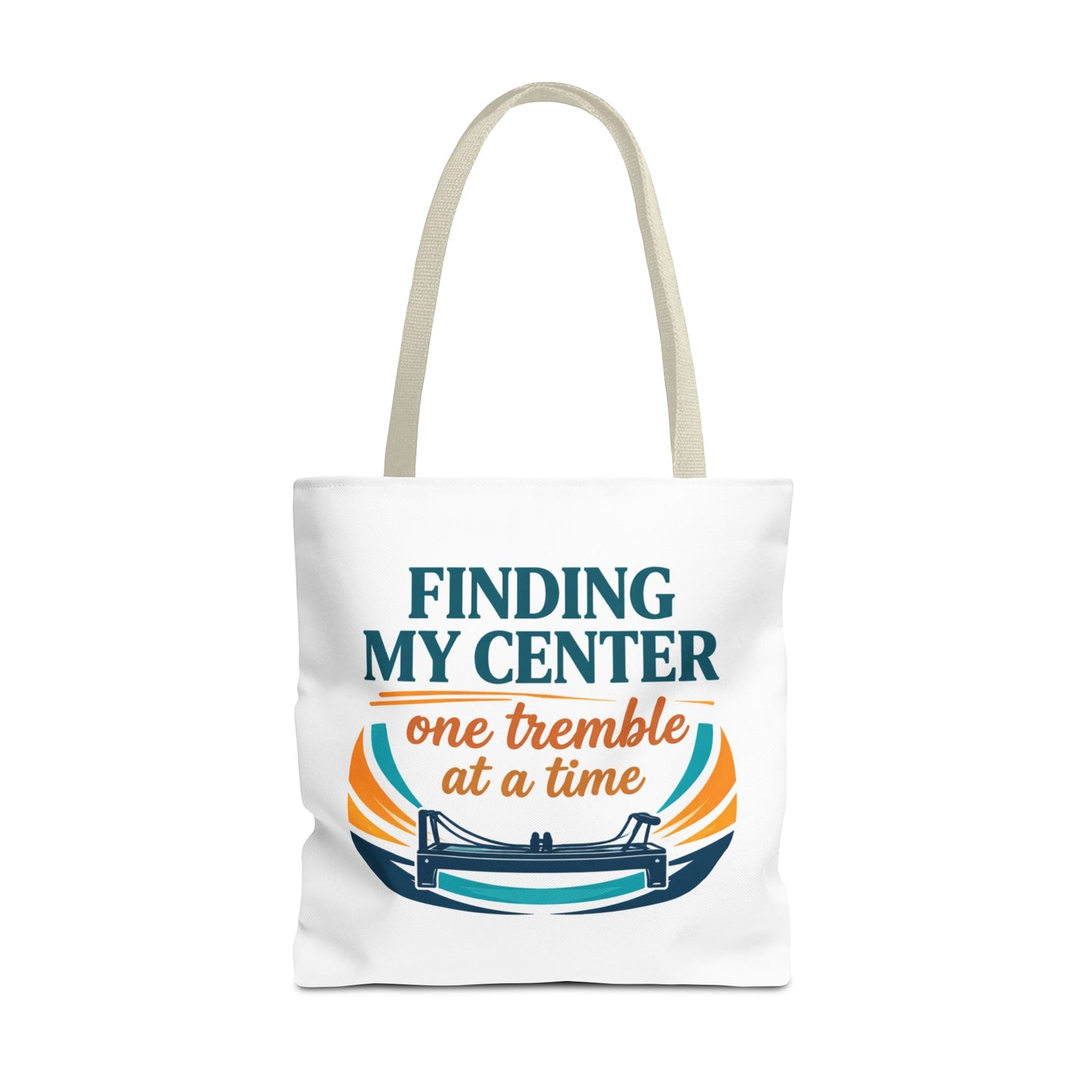 Finding My Center Pilates Tote Bag — “Finding My Center One Tremble at a Time”