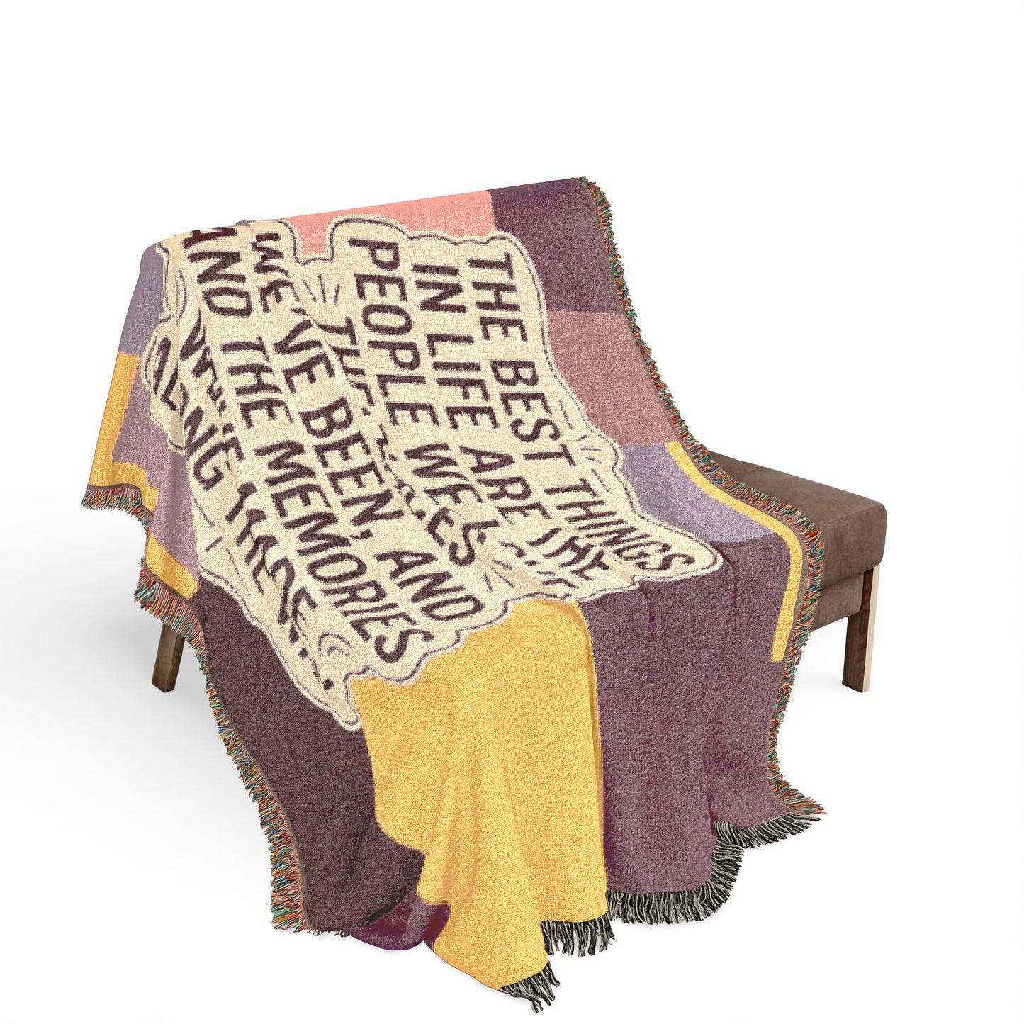 'The Best Things in Life' Woven Blanket – Cozy Inspirational Throw