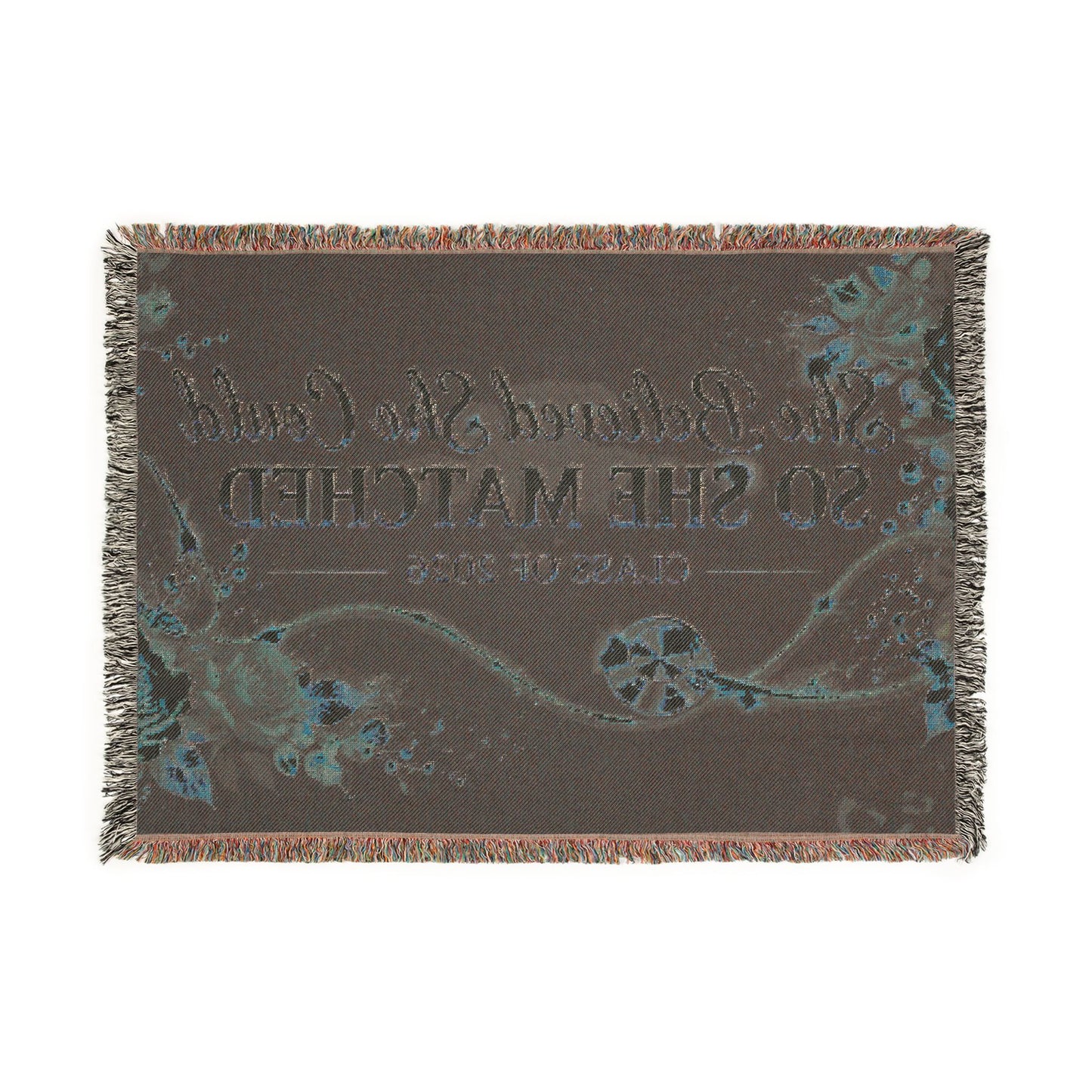 Graduation Woven Blanket — "She Believed She Could So She Matched" Class of 2026