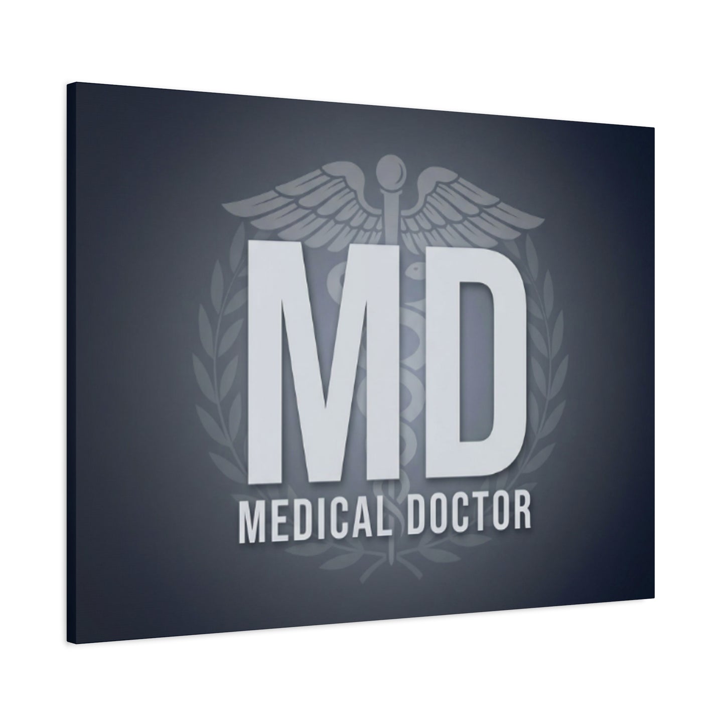 MD Medical Doctor Matte Canvas Wall Art – Caduceus Doctor Office Decor