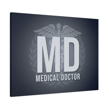 MD Medical Doctor Matte Canvas Wall Art – Caduceus Doctor Office Decor