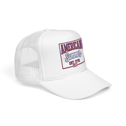 American Summer Trucker Hat — "American Summer EST. 1776" Patriotic Foam Cap