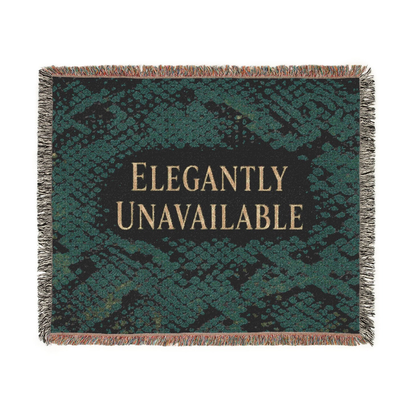 Elegantly Unavailable Snake Print Woven Blanket — Luxe Throw for Stylish Home & Gifts