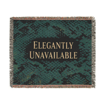 Elegantly Unavailable Snake Print Woven Blanket — Luxe Throw for Stylish Home & Gifts