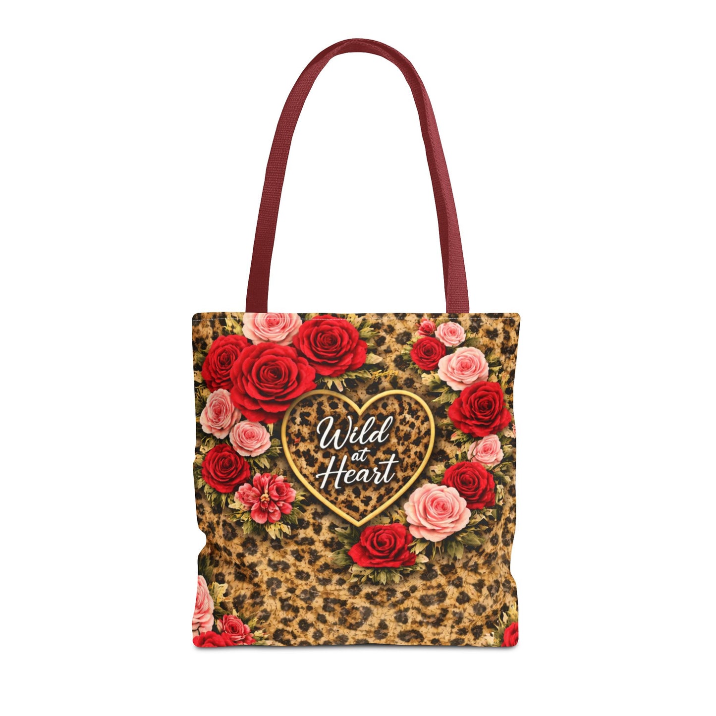 Wild Heart Leopard Rose Tote Bag – Floral Animal Print Shopper