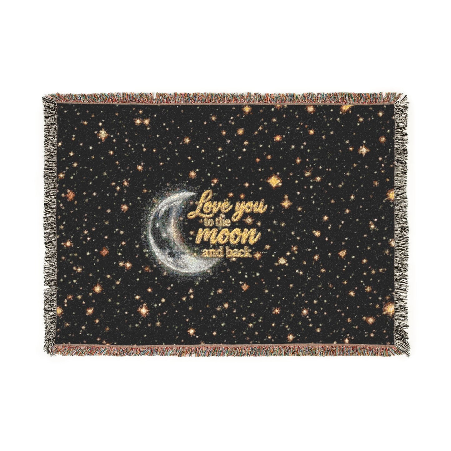 Moonlight Cozy Woven Blanket — "Love You to the Moon and Back" Starry Throw