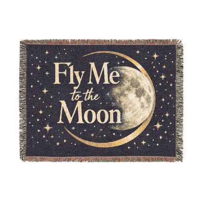Fly Me to The Moon Celestial Moon Woven Blanket