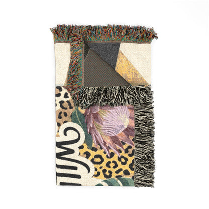"Wildly Untamed & In Full Bloom" Floral Throw Blanket Woven Blanket —