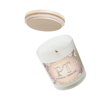 Physical Therapist Candle — Floral Leopard Frosted Glass 11oz