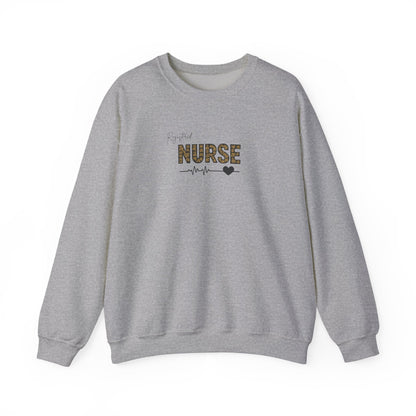 Registered Nurse Heartbeat Graphic Crewneck Sweatshirt
