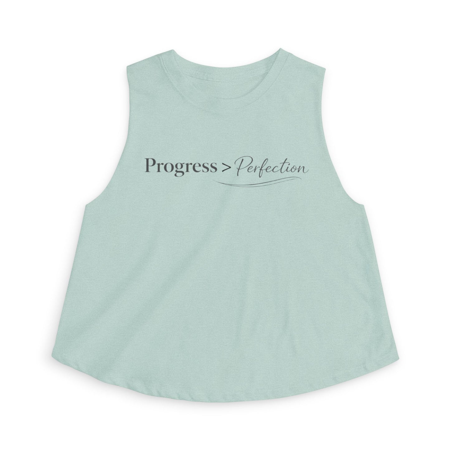 Progress > Perfection Women's Crop Top — Motivational Fitness & Self-Love Tee