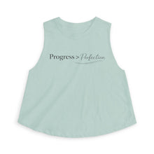 Progress > Perfection Women's Crop Top — Motivational Fitness & Self-Love Tee