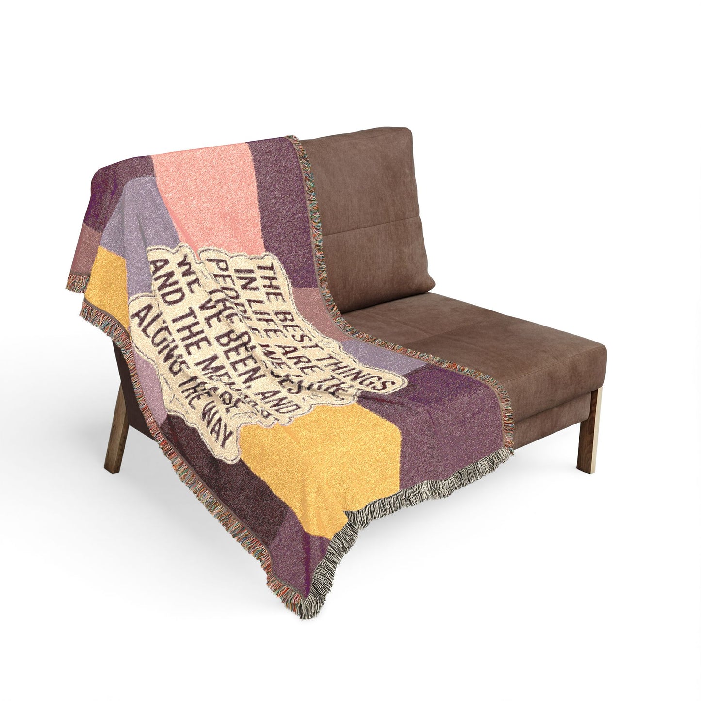 'The Best Things in Life' Woven Blanket – Cozy Inspirational Throw