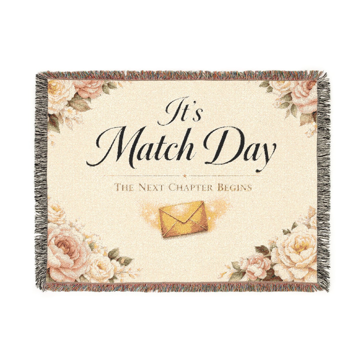 It's Match Day Woven Blanket — 'The Next Chapter Begins' Cozy Throw for Match Day Celebrations