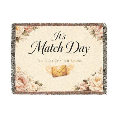 It's Match Day Woven Blanket — 'The Next Chapter Begins' Cozy Throw for Match Day Celebrations