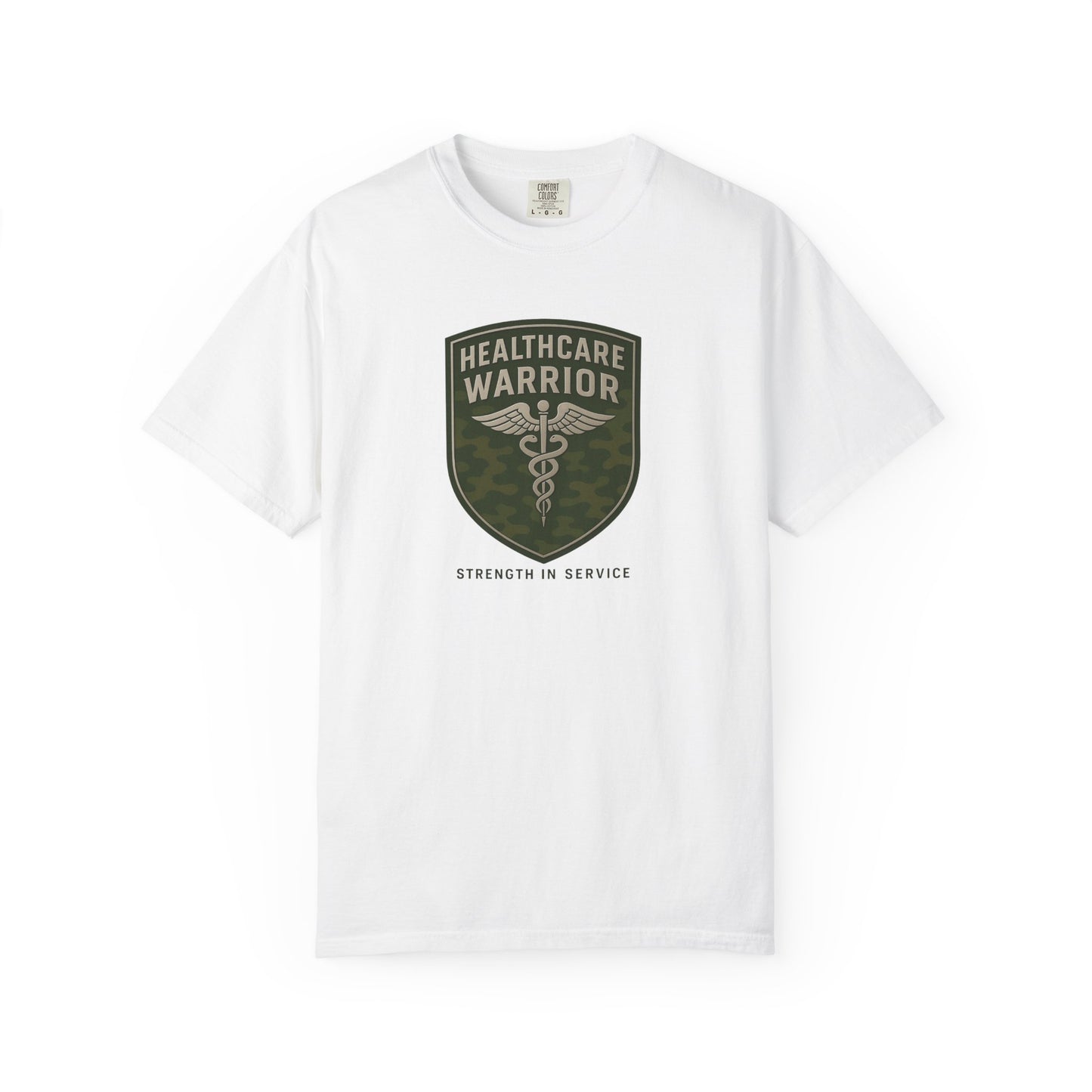 Healthcare Warrior T-Shirt — Caduceus Shield “Strength in Service”