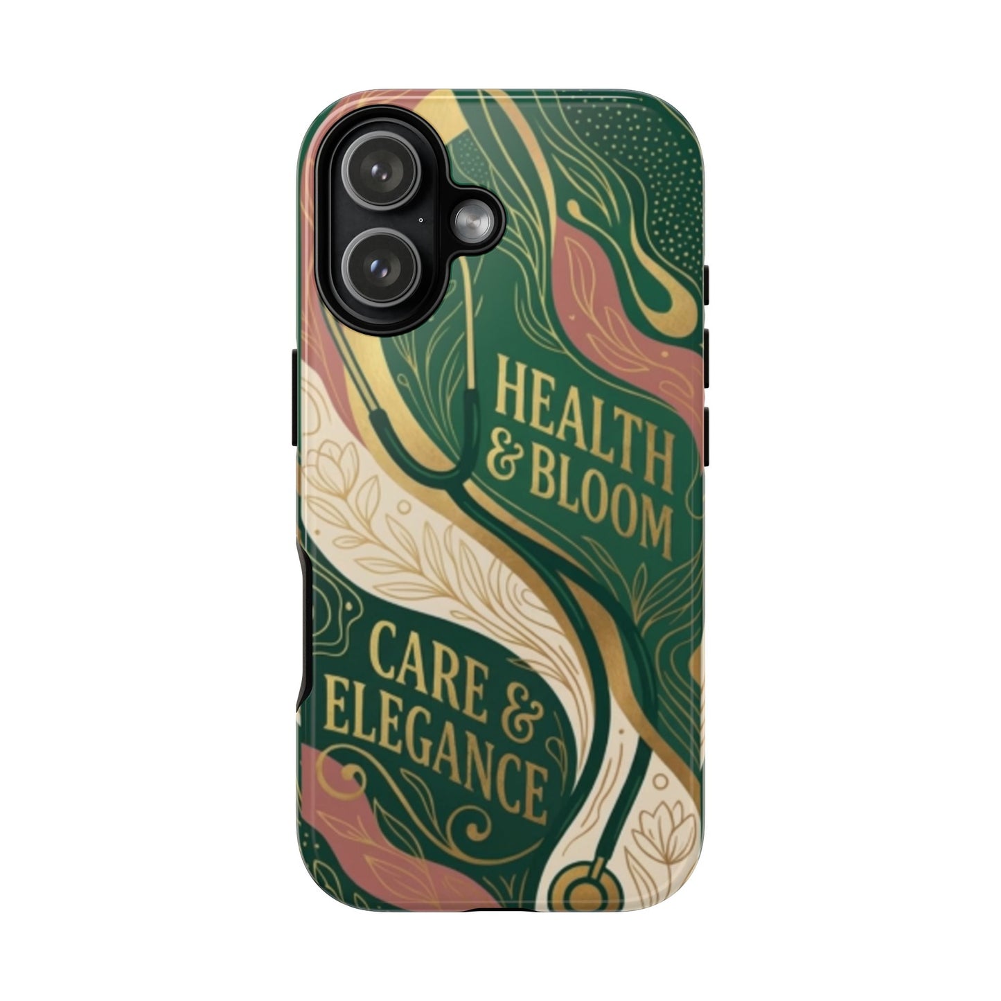 Floral 'Health & Bloom, Care & Elegance' Protective Phone Case