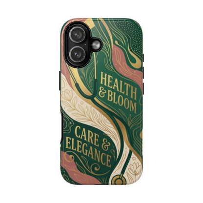 Floral 'Health & Bloom, Care & Elegance' Protective Phone Case