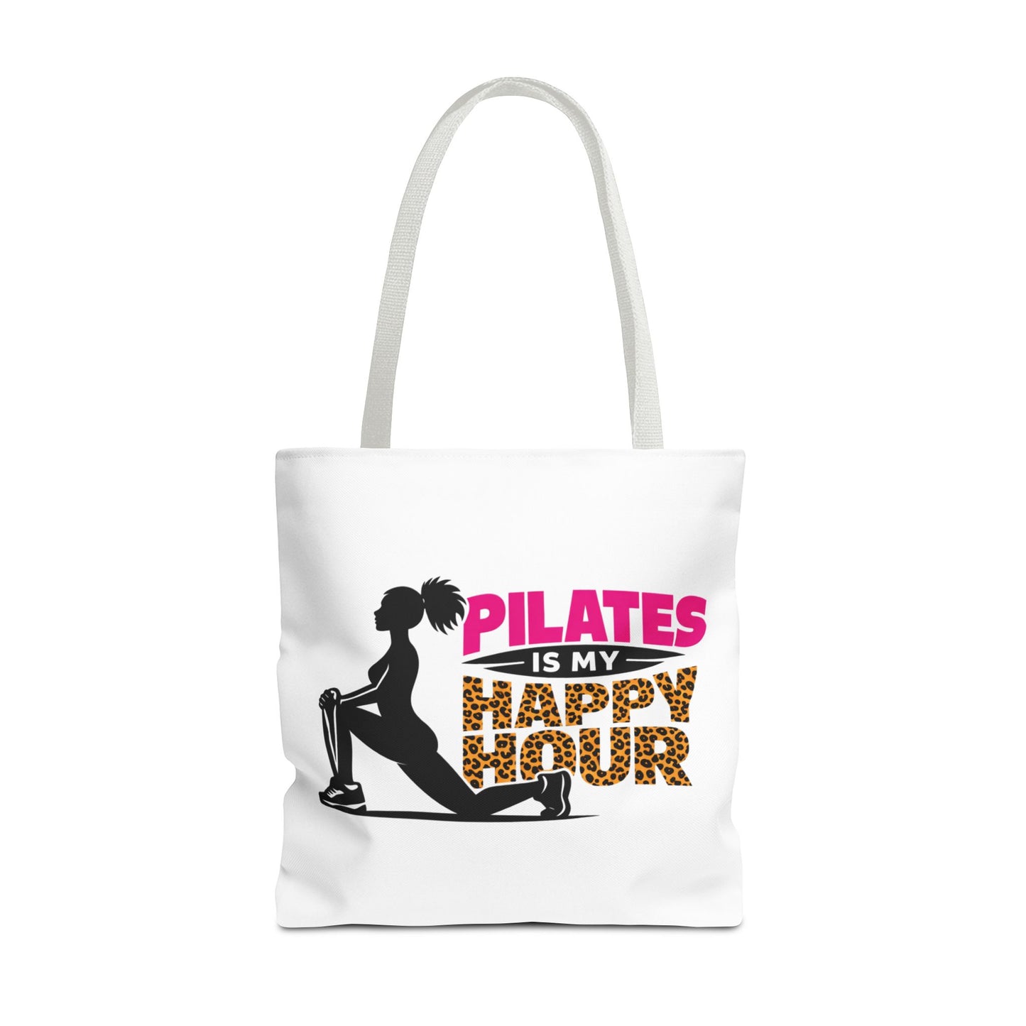 Pilates Is My Happy Hour Tote Bag — Funny Fitness Yoga Workout Tote