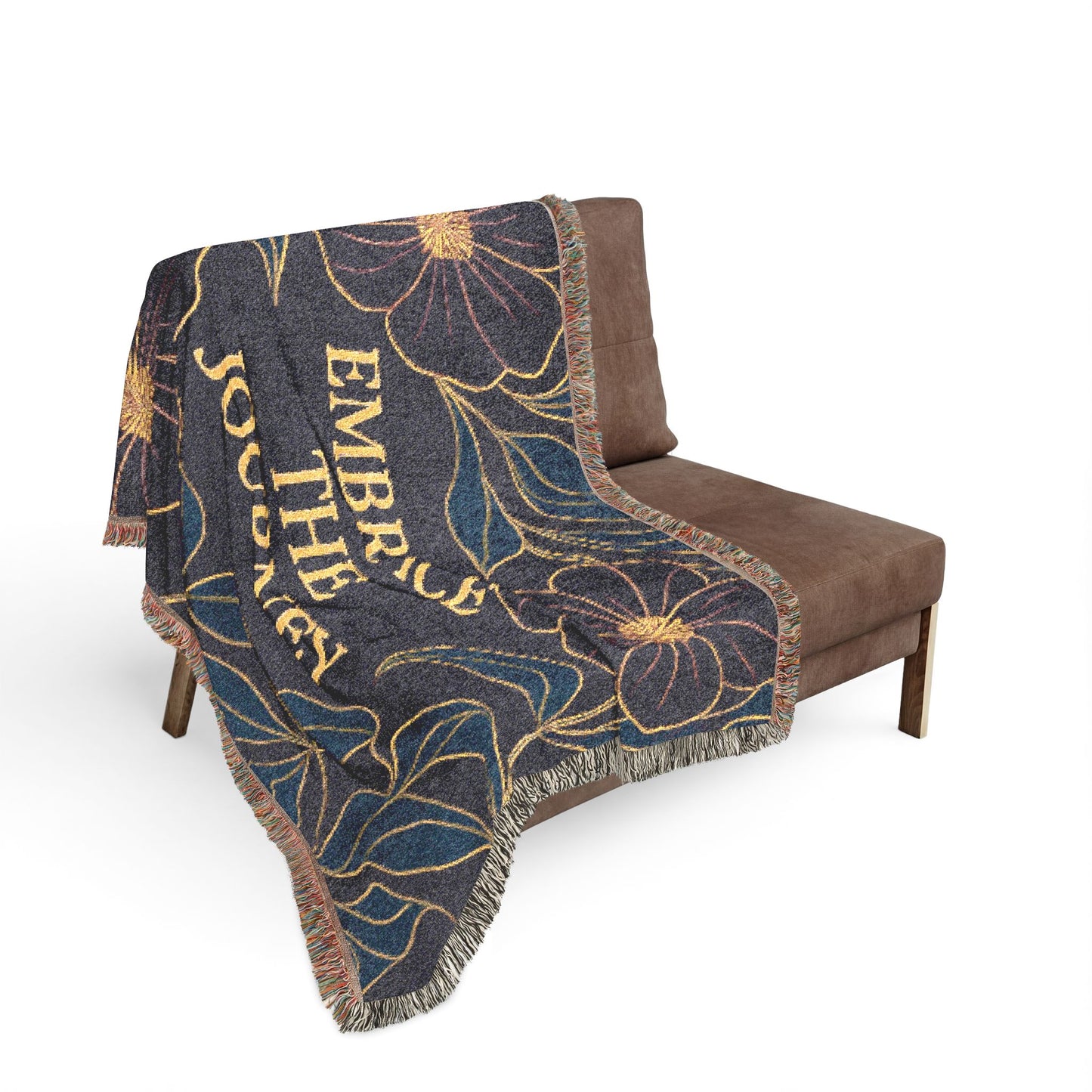 Embrace The Journey Woven Blanket — Floral Inspirational Throw