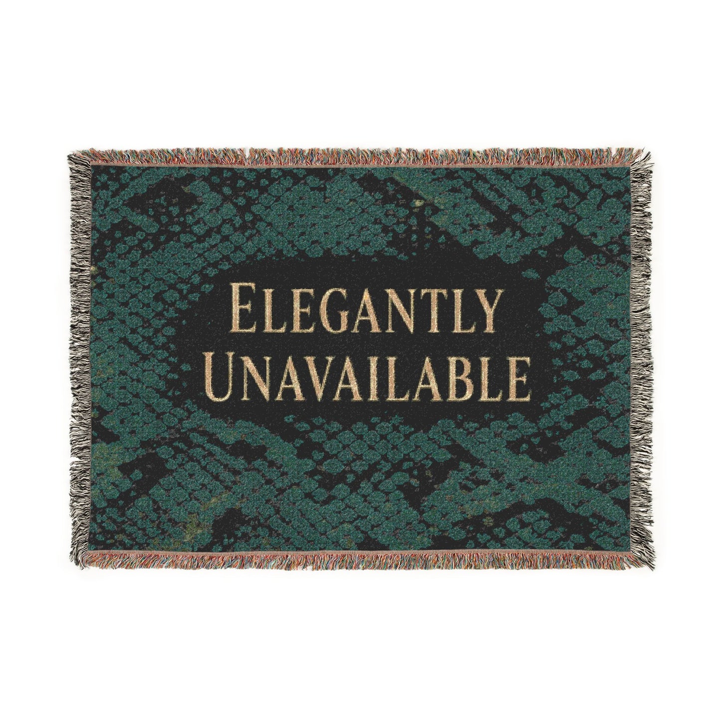 Elegantly Unavailable Snake Print Woven Blanket — Luxe Throw for Stylish Home & Gifts