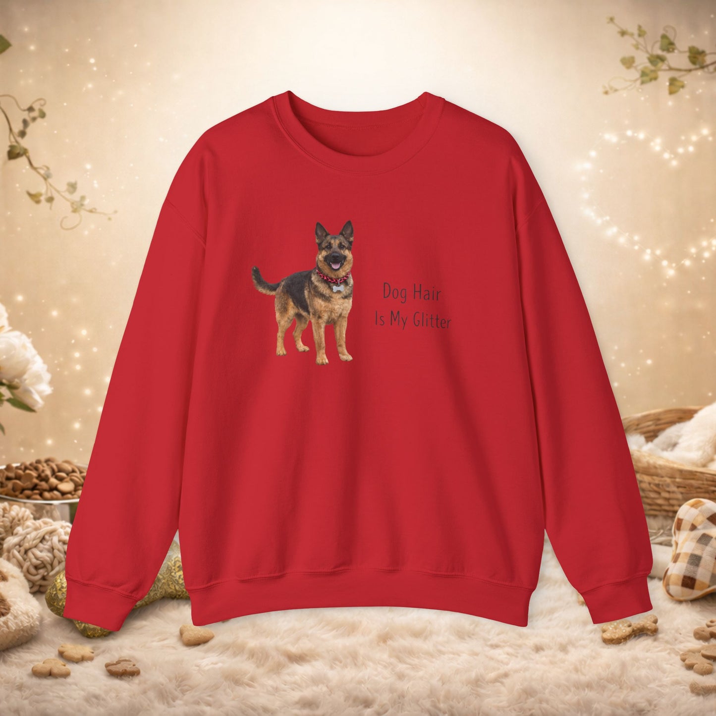 Dog Hair Is My Glitter Crewneck Sweatshirt — German Shepherd Lover Pullover