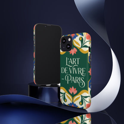 Parisian Floral Tough Phone Case — “L'Art de Vivre Paris” Protective Phone Cover